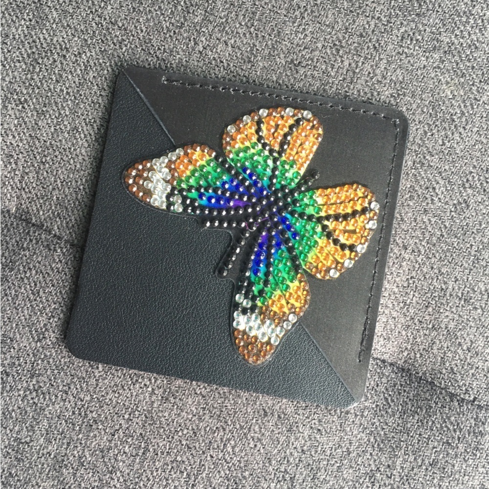 Diamond Art Butterfly Corner Bookmark, Colorful, Sparkly, Bling (ORNG/GRN/BLUE) - Picture 5 of 17